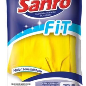 Luva Latex Multiuso Amarela M ou G Sanro
